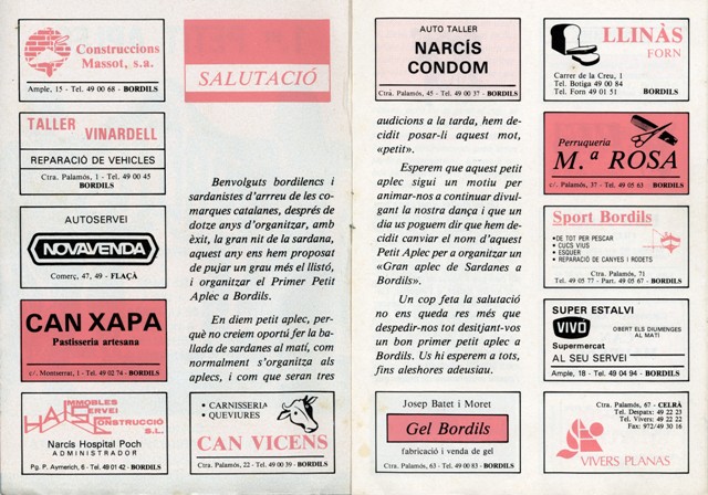 1990_04_04_programa_sardanes_ 1er petit aplec Bordils 2_000193